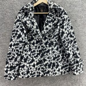 Marisa Christina Coat Women S Small Black Polka Dot Lined Wool Button Collared